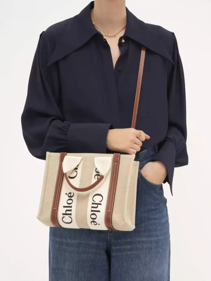 Bolso tote Woody pequeño en lino