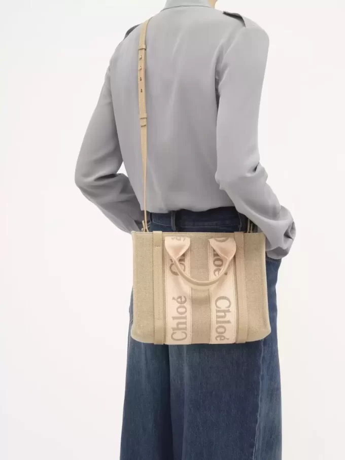 Bolso tote Woody pequeño en lino