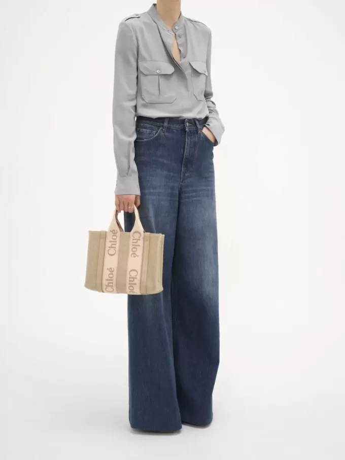 Bolso tote Woody pequeño en lino