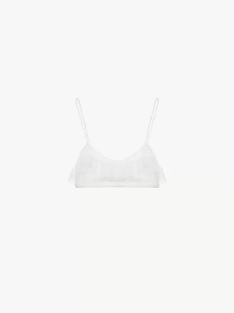 Bralette de tirantes finos con volantes en encaje bordado
