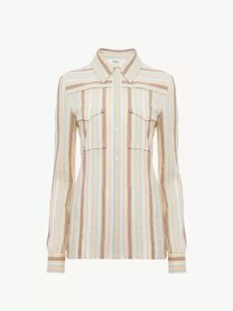 Camisa entallada de crepé de algodón
