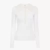 Camisa Henley con cuello en punto de lana superfina y encaje
