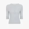 Camisa Henley de manga corta en punto de lino y seda Camisa Henley de manga corta en punto de lino y seda