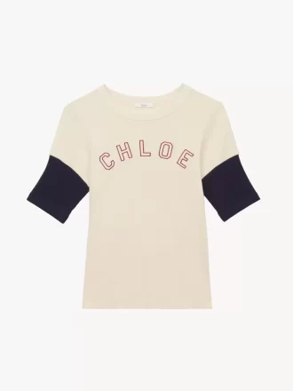 Camiseta ajustada con logotipo en algodón flameado