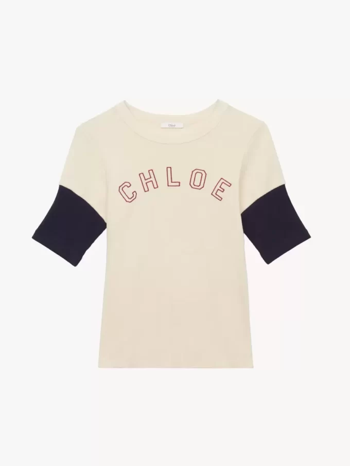 Camiseta ajustada con logotipo en algodón flameado