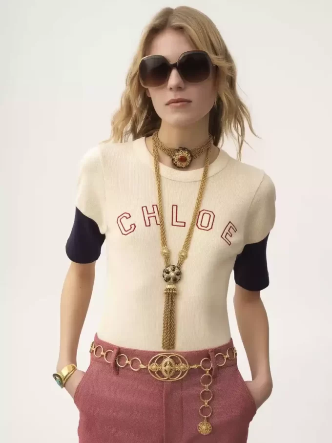 Camiseta ajustada con logotipo en algodón flameado