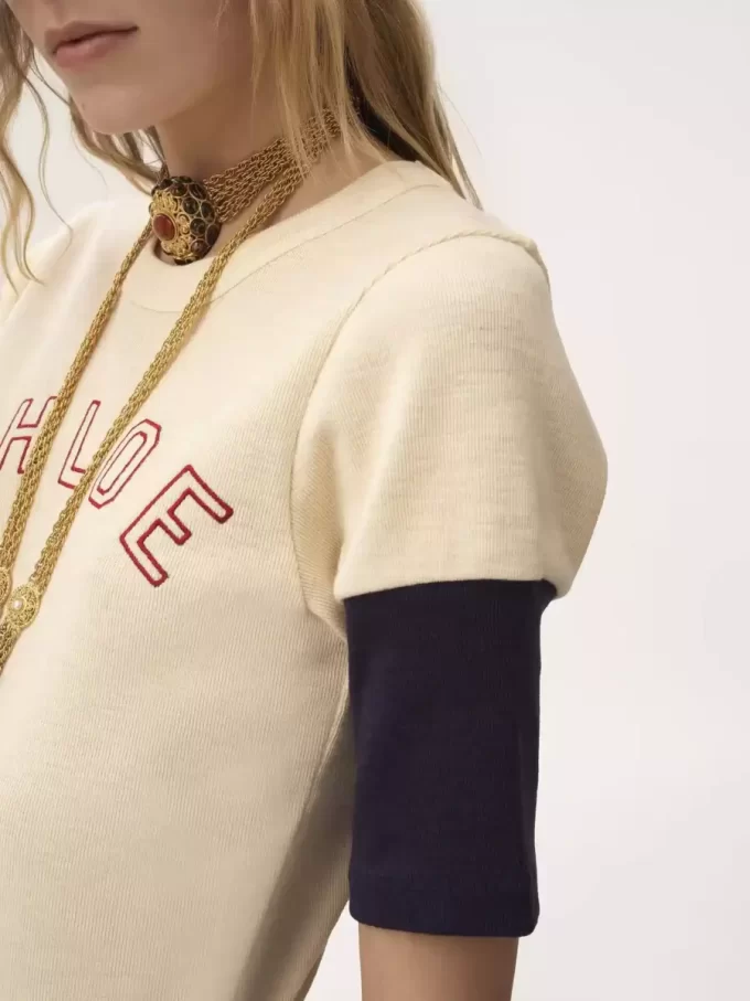Camiseta ajustada con logotipo en algodón flameado