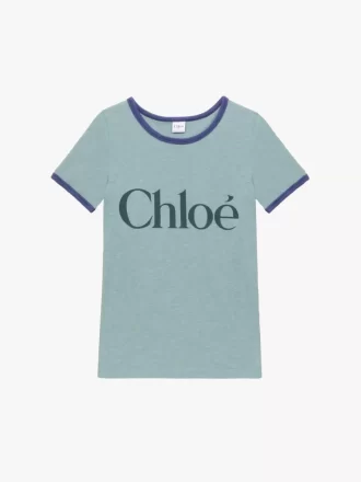 Camiseta ajustada con logotipo en jersey de mezcla de algodón