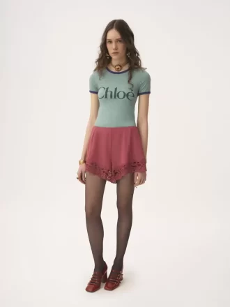 Camiseta ajustada con logotipo en jersey de mezcla de algodón