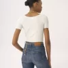 Camiseta ajustada de cuello redondo en algodón