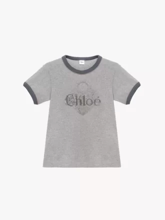 Camiseta de algodón con logo para bebé