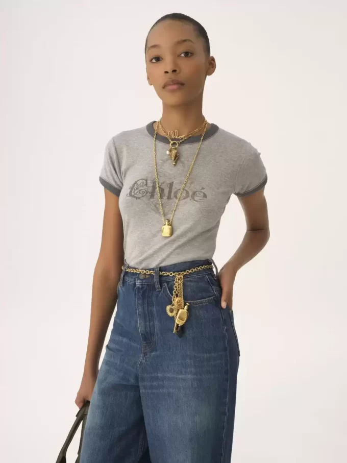 Camiseta de algodón con logo para bebé Camiseta de algodón con logo para bebé