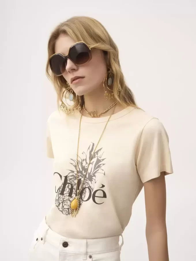 Camiseta de algodón con logo para bebé Camiseta de algodón con logo para bebé