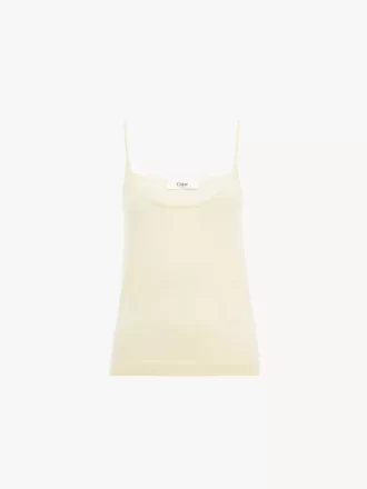Camiseta de tirantes finos en punto de lana superfina
