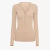 Camiseta henley de punto de lana merino Camiseta henley de punto de lana merino