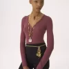 Camiseta henley de punto de lana merino Camiseta henley de punto de lana merino