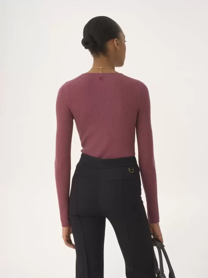 Camiseta henley de punto de lana merino Camiseta henley de punto de lana merino