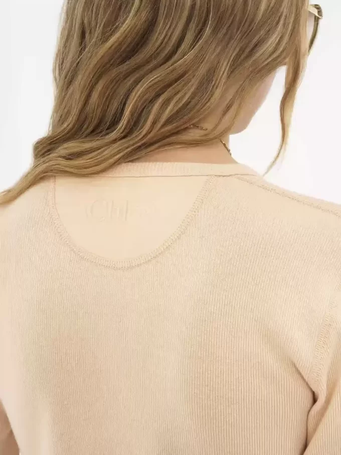 Camiseta henley en jersey de algodón Camiseta henley en jersey de algodón