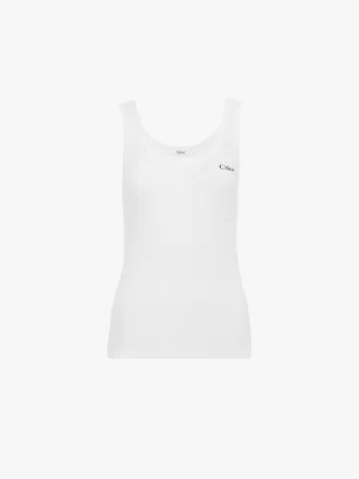 Camiseta sin mangas con logotipo en jersey