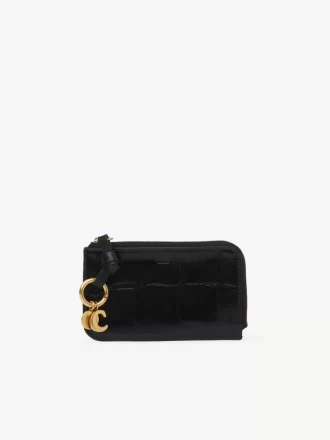 Cartera Alphabet en piel efecto cocodrilo