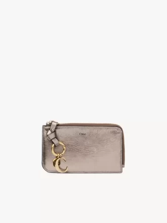 Cartera Alphabet en piel metalizada