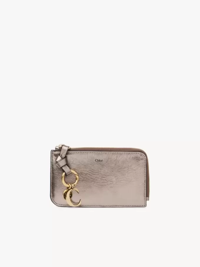 Cartera Alphabet en piel metalizada