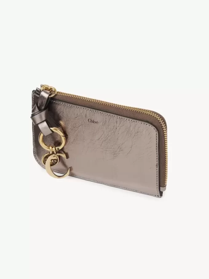 Cartera Alphabet en piel metalizada