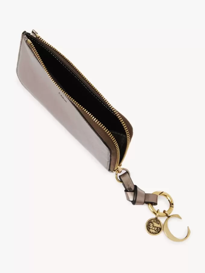 Cartera Alphabet en piel metalizada