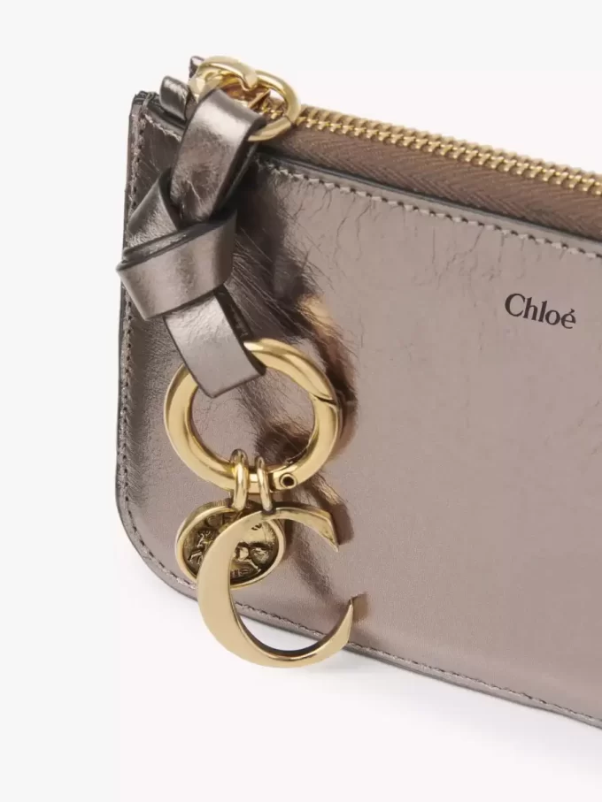 Cartera Alphabet en piel metalizada