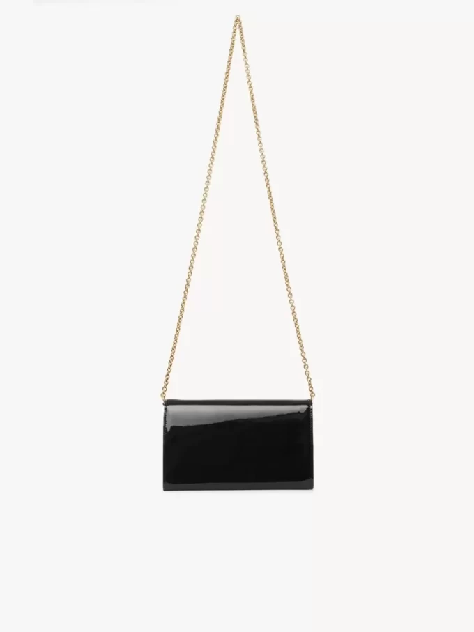Cartera con solapa y cadena Chloé Iconic en charol
