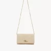 Cartera con solapa y cadena Chloé Iconic en fibras efecto rafia