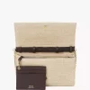 Cartera con solapa y cadena Chloé Iconic en fibras efecto rafia