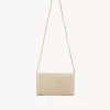 Cartera con solapa y cadena Chloé Iconic en fibras efecto rafia