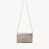 Cartera con solapa y cadena Chloé Iconic en piel metalizada