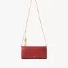 Cartera con solapa y cadena Chloé Spin en piel granulada