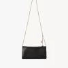 Cartera con solapa y cadena Chloé Spin en piel granulada