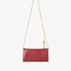 Cartera con solapa y cadena Chloé Spin en piel granulada