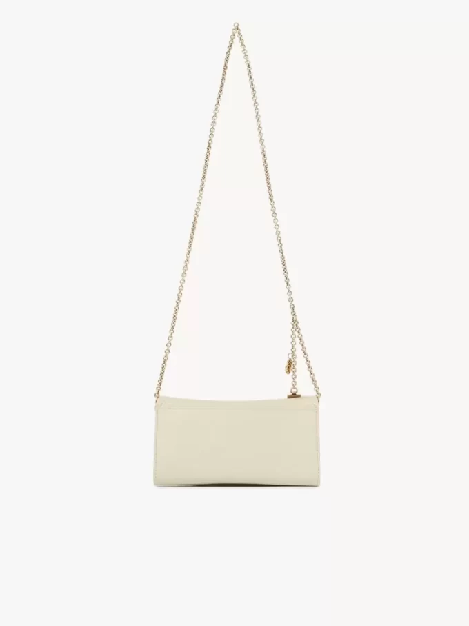 Cartera con solapa y cadena Chloé Spin en piel granulada