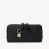 Cartera larga con cremallera Alphabet en piel granulada