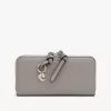 Cartera larga con cremallera Alphabet en piel granulada