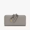 Cartera larga con cremallera Alphabet en piel granulada