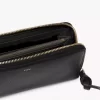 Cartera larga con cremallera Alphabet en piel granulada