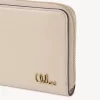 Cartera larga con cremallera Chloé Iconic en piel brillante