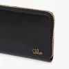 Cartera larga con cremallera Chloé Iconic en piel brillante