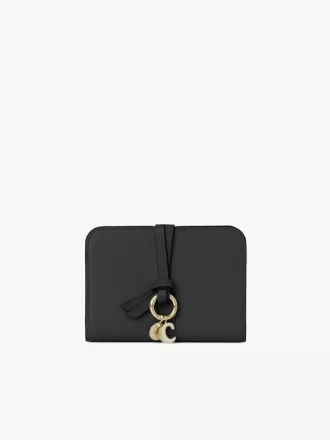 Cartera plegable Alphabet en piel granulada
