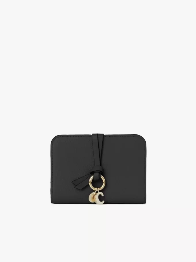 Cartera plegable Alphabet en piel granulada