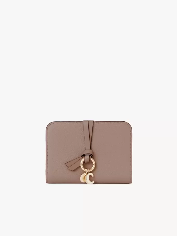 Cartera plegable Alphabet en piel granulada