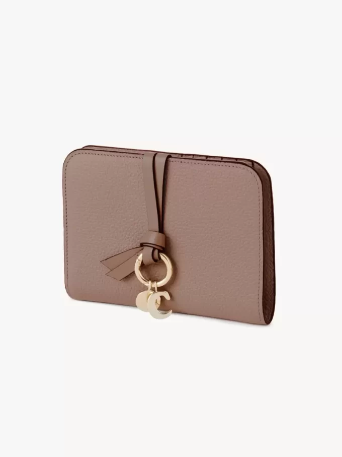 Cartera plegable Alphabet en piel granulada