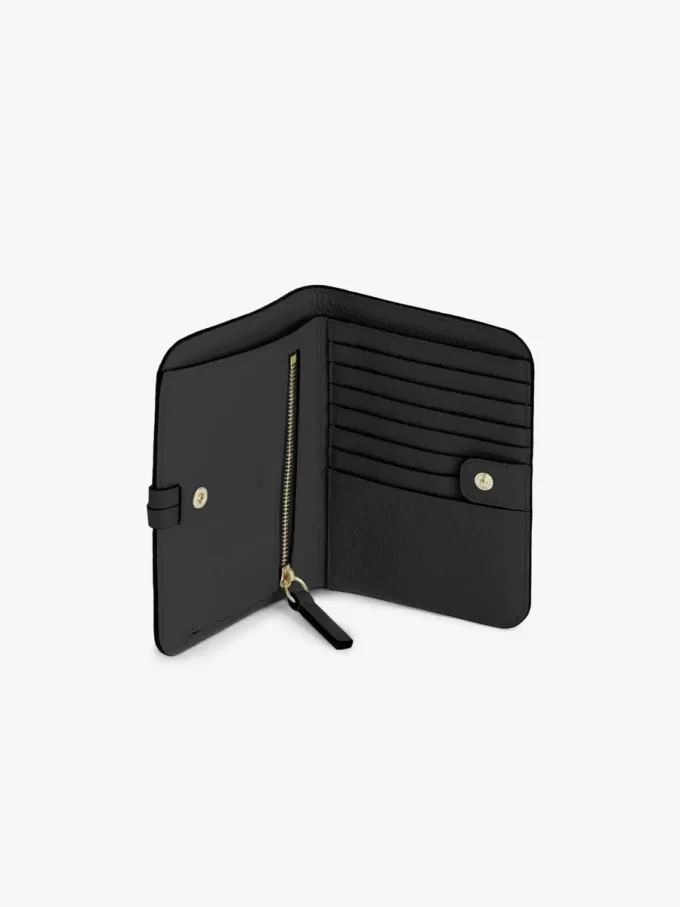 Cartera plegable Alphabet en piel granulada
