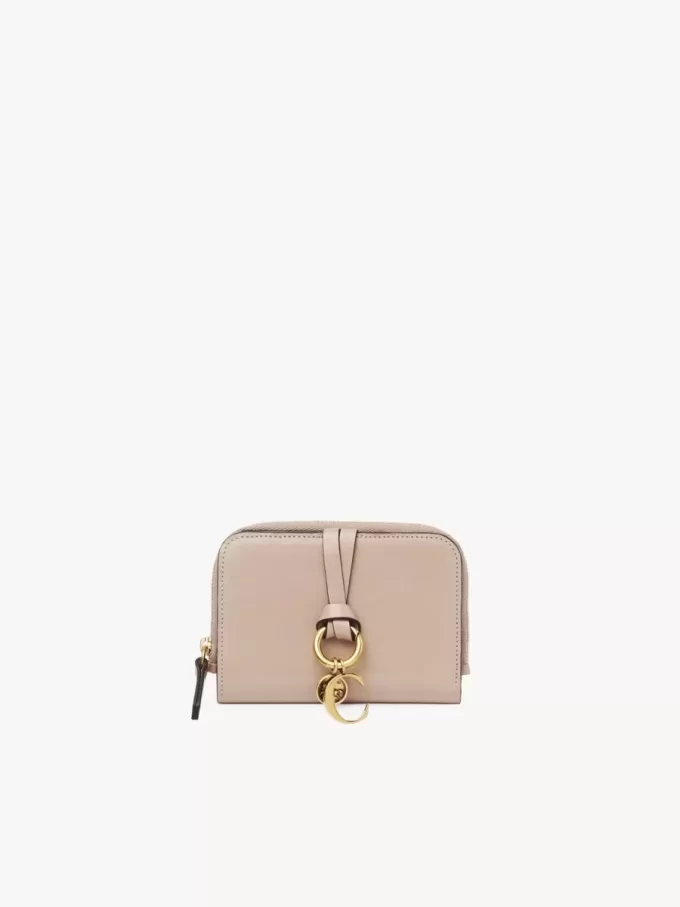 Cartera plegable con alfabeto en piel brillante